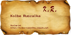 Kolbe Ruszalka névjegykártya